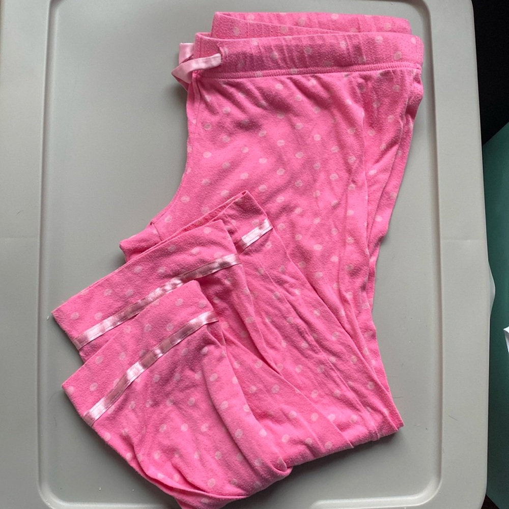 Pink polka dot crop ladies Pajama bottoms